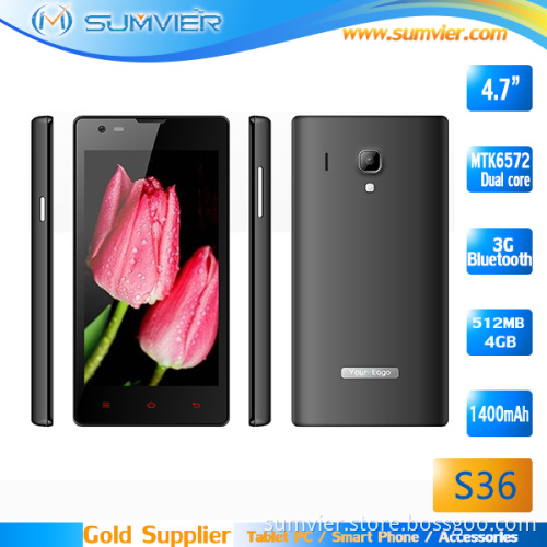Dual Camera 4.7 Inch Fwvga Capacitive Mtk6572 Resolution 854*480 Cellphone